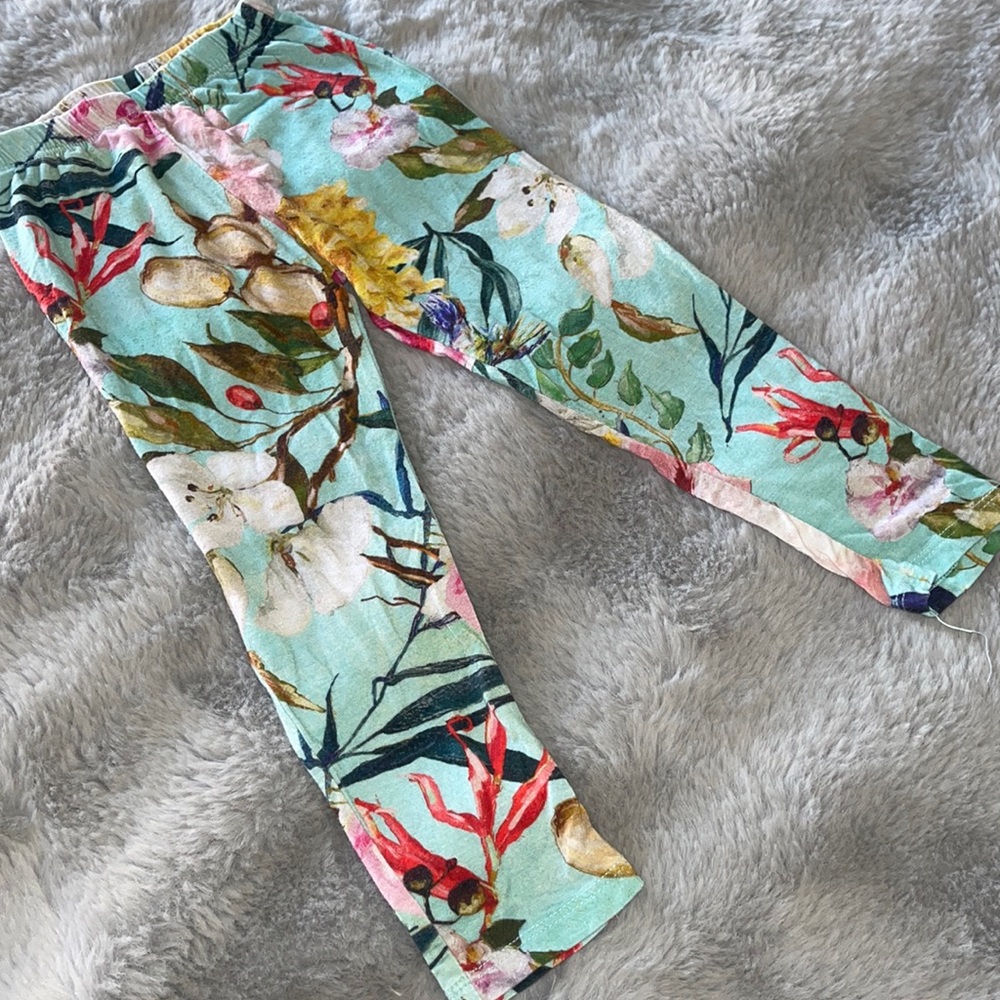 🌈 Posh Peanut Baby Girl Floral Pants Sz 2T